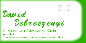 david debreczenyi business card